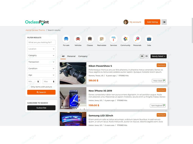 OsclassPoint.com - Alpha Osclass Theme