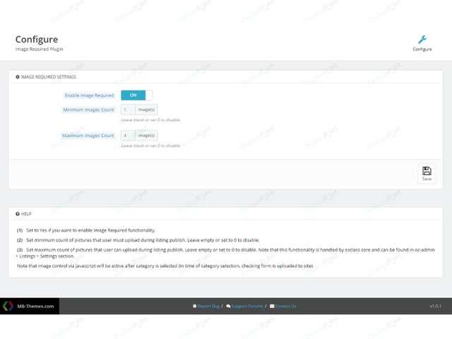Image Required Plugin - Design & Interface - Osclass plugins