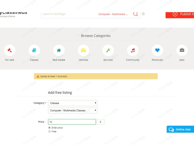 Image Required Plugin - Osclass plugins - OsclassPoint.com