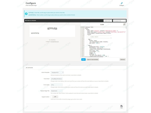 Email Template Osclass Plugin - Chat & Messaging - Osclass plugins