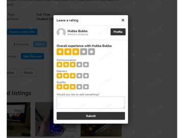 User Rating Plugin - Reviews & Feedback - Osclass plugins