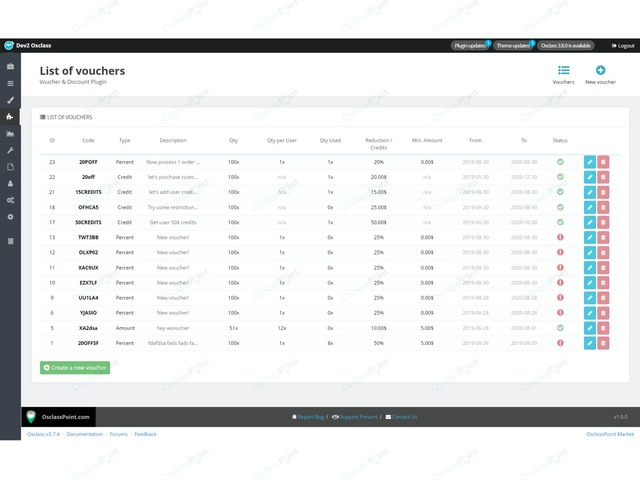 OsclassPoint.com - Voucher & Discount Osclass Plugin