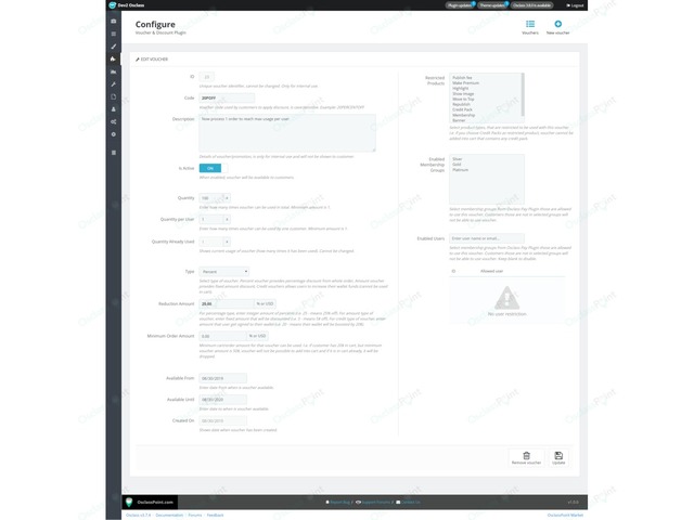 Payments & Ecommerce - Voucher & Discount Osclass Plugin