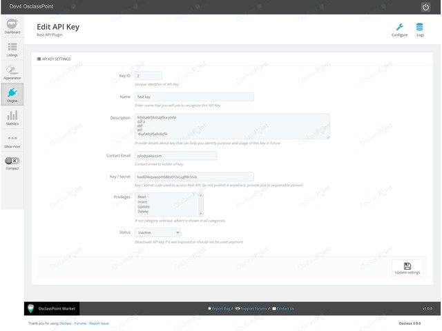 OsclassPoint.com - Rest API Osclass Plugin