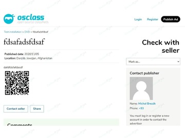 QR Code Osclass Plugin - Design & Interface - Osclass plugins