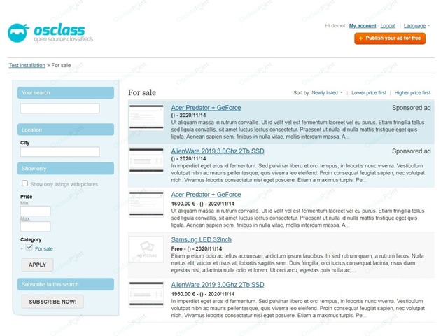 Modern Osclass Theme - Classifieds & Marketplace - Osclass themes