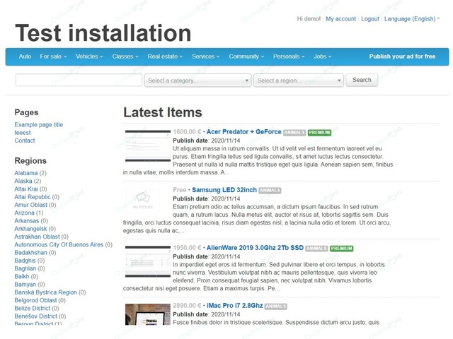 Osclass themes - Twitter Osclass Theme