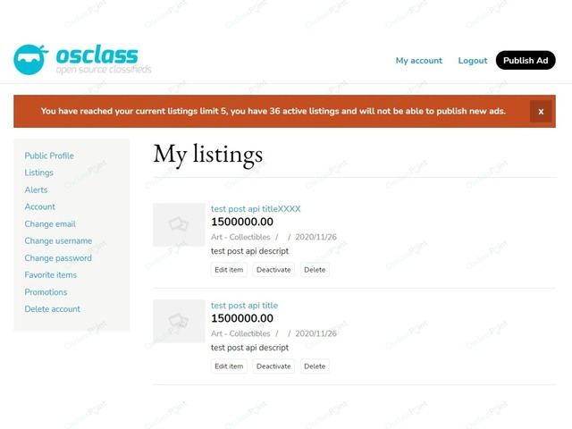 Item Limits Osclass Plugin - Security & Anti-Spam - Osclass plugins