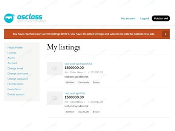 Item Limits Osclass Plugin - Security & Anti-Spam - Osclass plugins