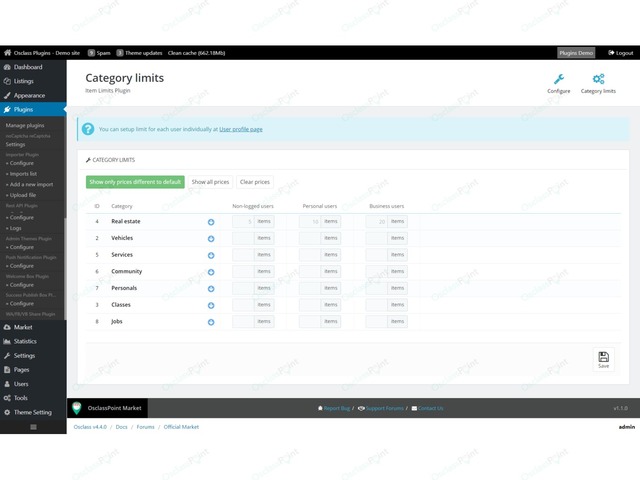 Security & Anti-Spam - Item Limits Osclass Plugin