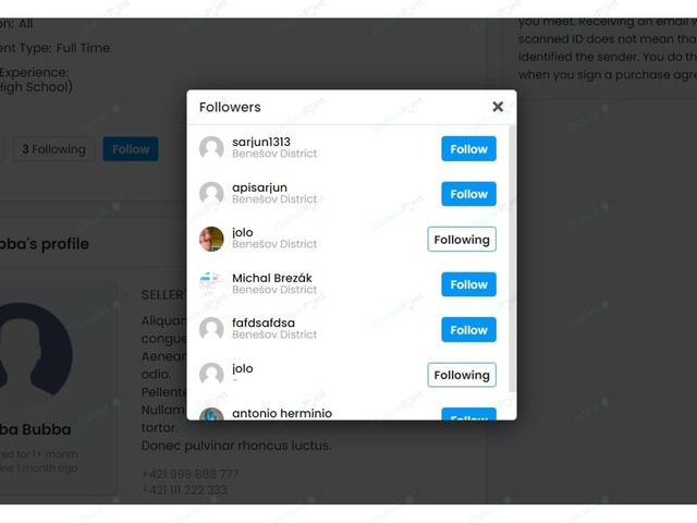 Followers Osclass Plugin - Login & Social - Osclass plugins