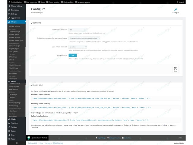 Login & Social - Followers Osclass Plugin