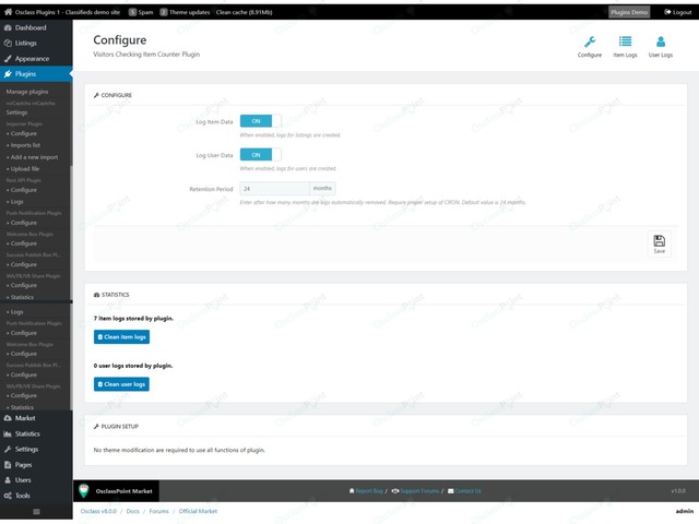 OsclassPoint.com - History Logger Osclass Plugin