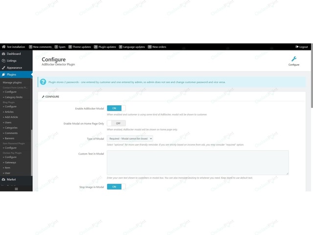 OsclassPoint.com - Ad Block Detector Plugin