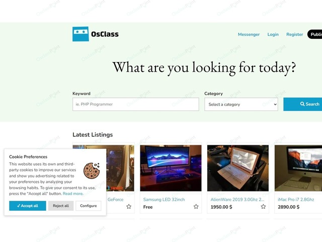 Cookies Consent PRO Plugin - Ads & Marketing - Osclass plugins