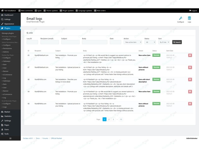 Email Reminder Osclass Plugin - Osclass plugins - OsclassPoint.com