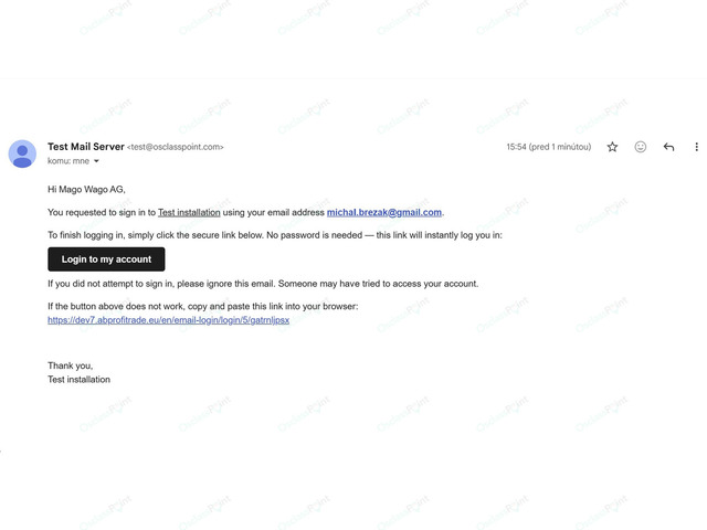 OsclassPoint.com - Email Link Login Plugin