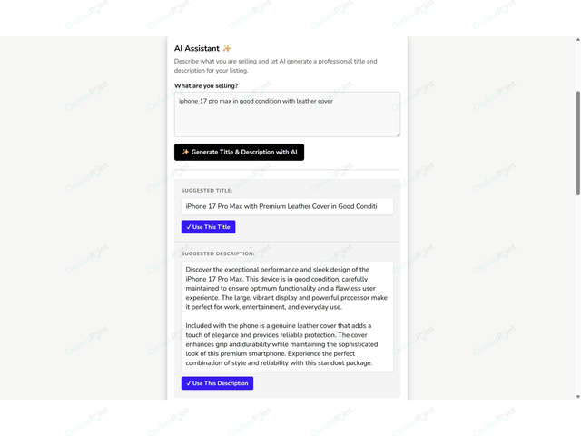 OsclassPoint.com - AI Listing Assistant with ChatGPT